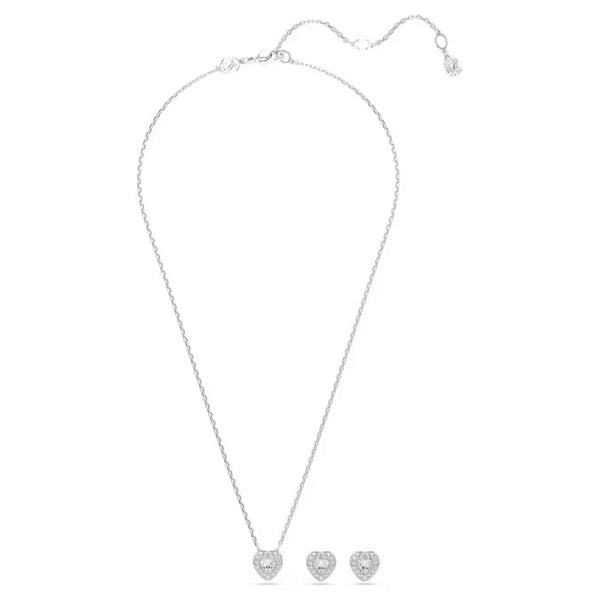 Swarovski Ariana Grande x Swarovski set, Mixed cuts, Heart, White, Rhodium plated
