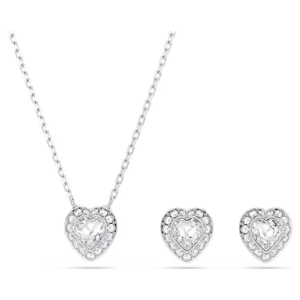 Swarovski Ariana Grande x Swarovski set, Mixed cuts, Heart, White, Rhodium plated