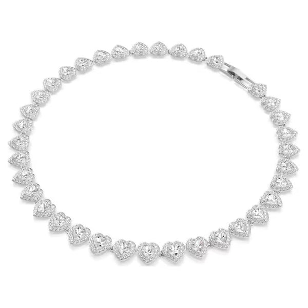 Swarovski Ariana Grande x Swarovski Tennis necklace, Mixed cuts, Heart, White, Rhodium plated
