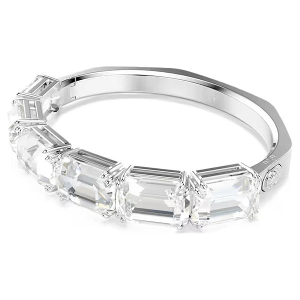 Swarovski Millenia bangle, Octagon cut, White, Rhodium plated