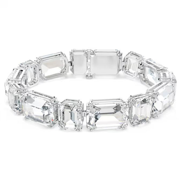Swarovski Millenia Tennis bracelet, Octagon cut, White, Rhodium plated