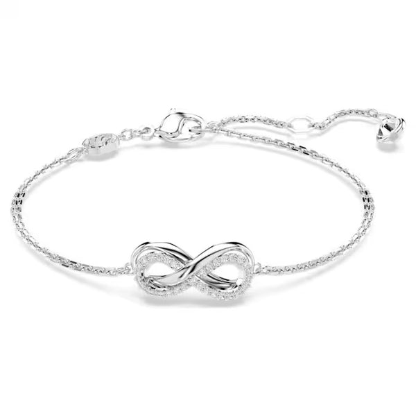 Swarovski Hyperbola bracelet, Infinity, White, Rhodium plated