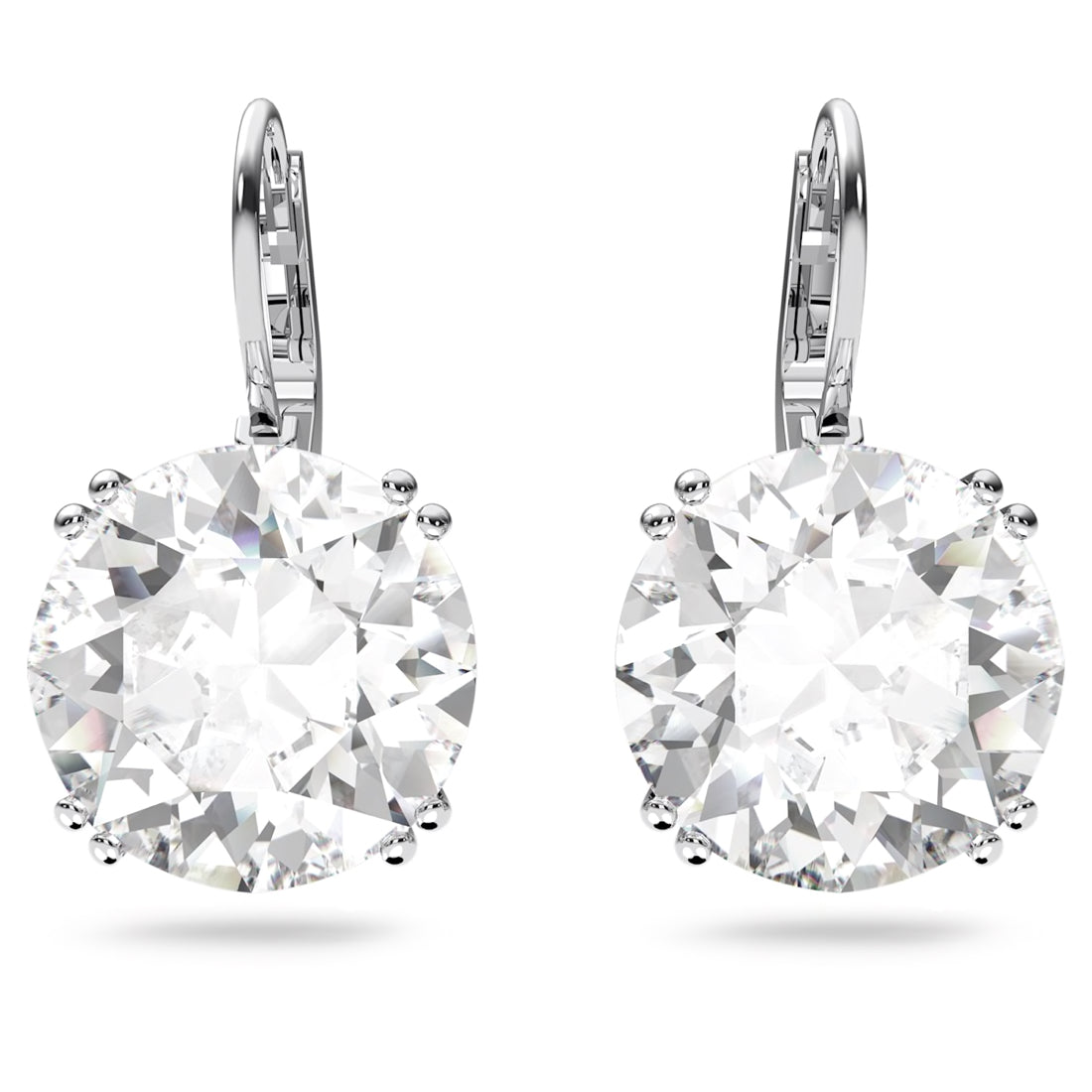 Swarovski Millenia earrings, Round cut, White, Rhodium plated