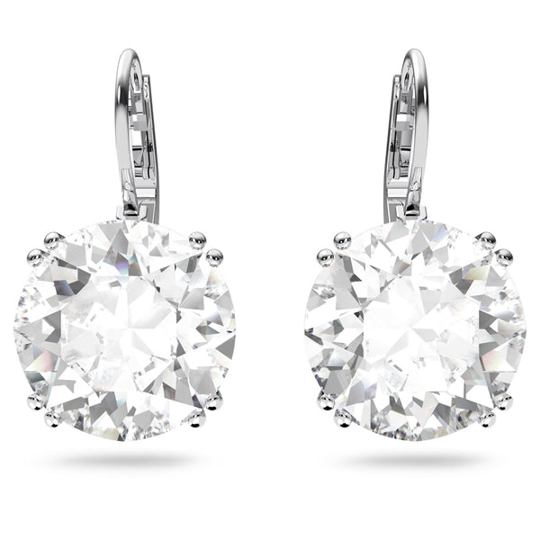 Swarovski Millenia earrings, Round cut, White, Rhodium plated