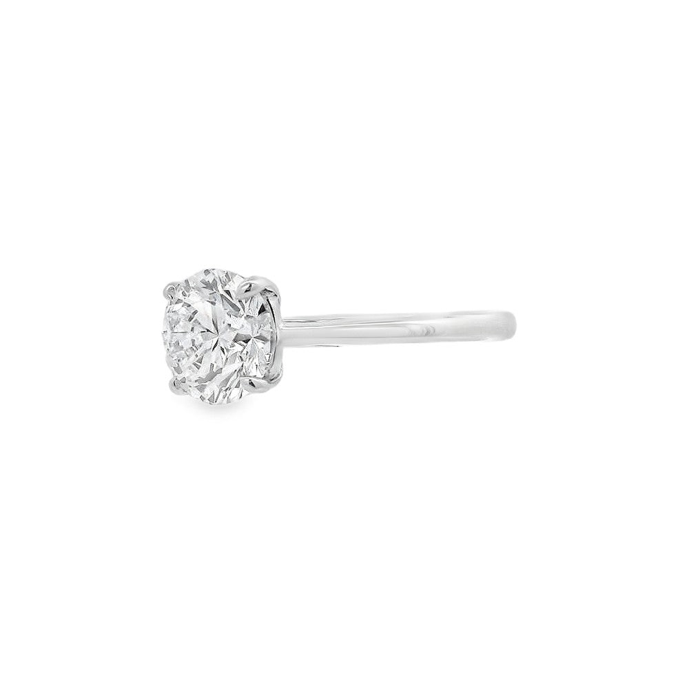 Round Brilliant Cut Single Stone 1.54ct Lab Grown Diamond, Platinum Ring