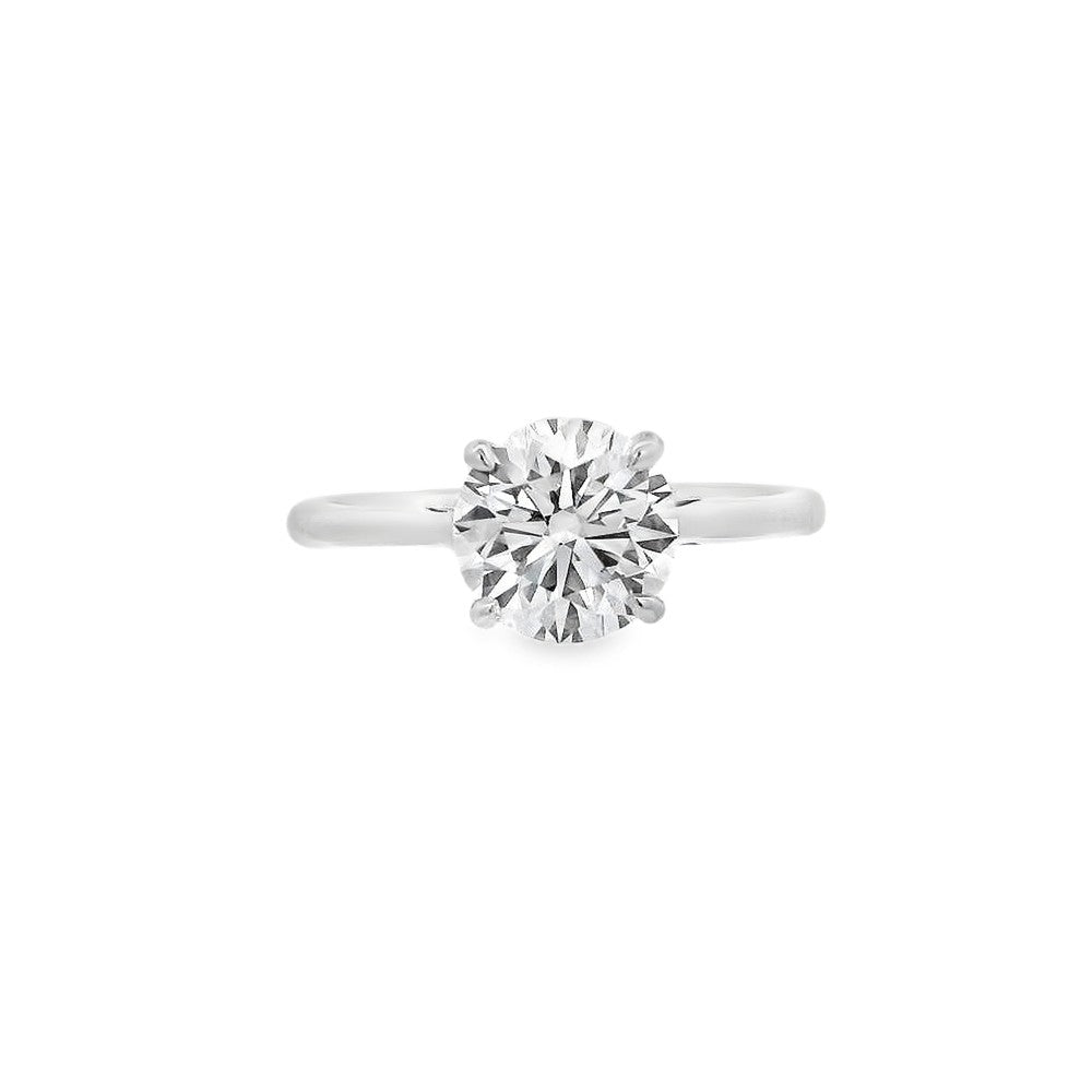 Round Brilliant Cut Single Stone 1.54ct Lab Grown Diamond, Platinum Ring
