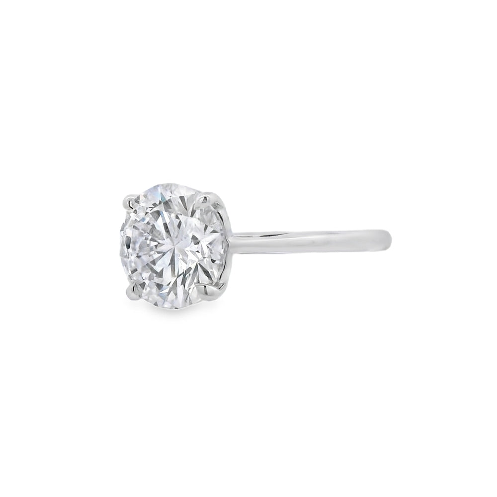 Round Brilliant Cut Single Stone 3.01ct Lab Grown Diamond, Platinum