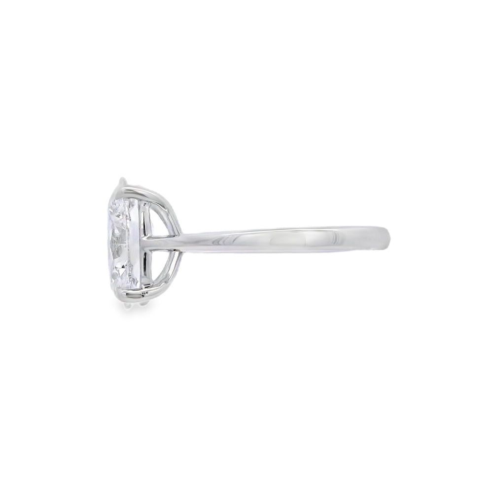 Oval Cut Single Stone 3.32ct Lab Grown Diamond, Platinum