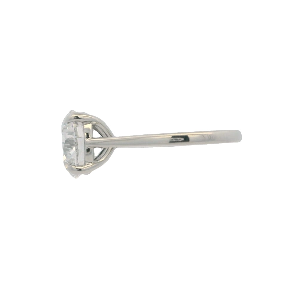 Round Brilliant Cut Single Stone 4.01ct Lab Grown Diamond, Platinum Ring