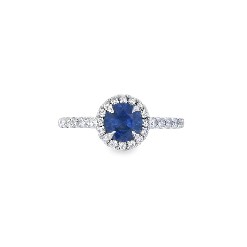 Sapphire & Diamond 0.70ct Cluster Platinum Ring