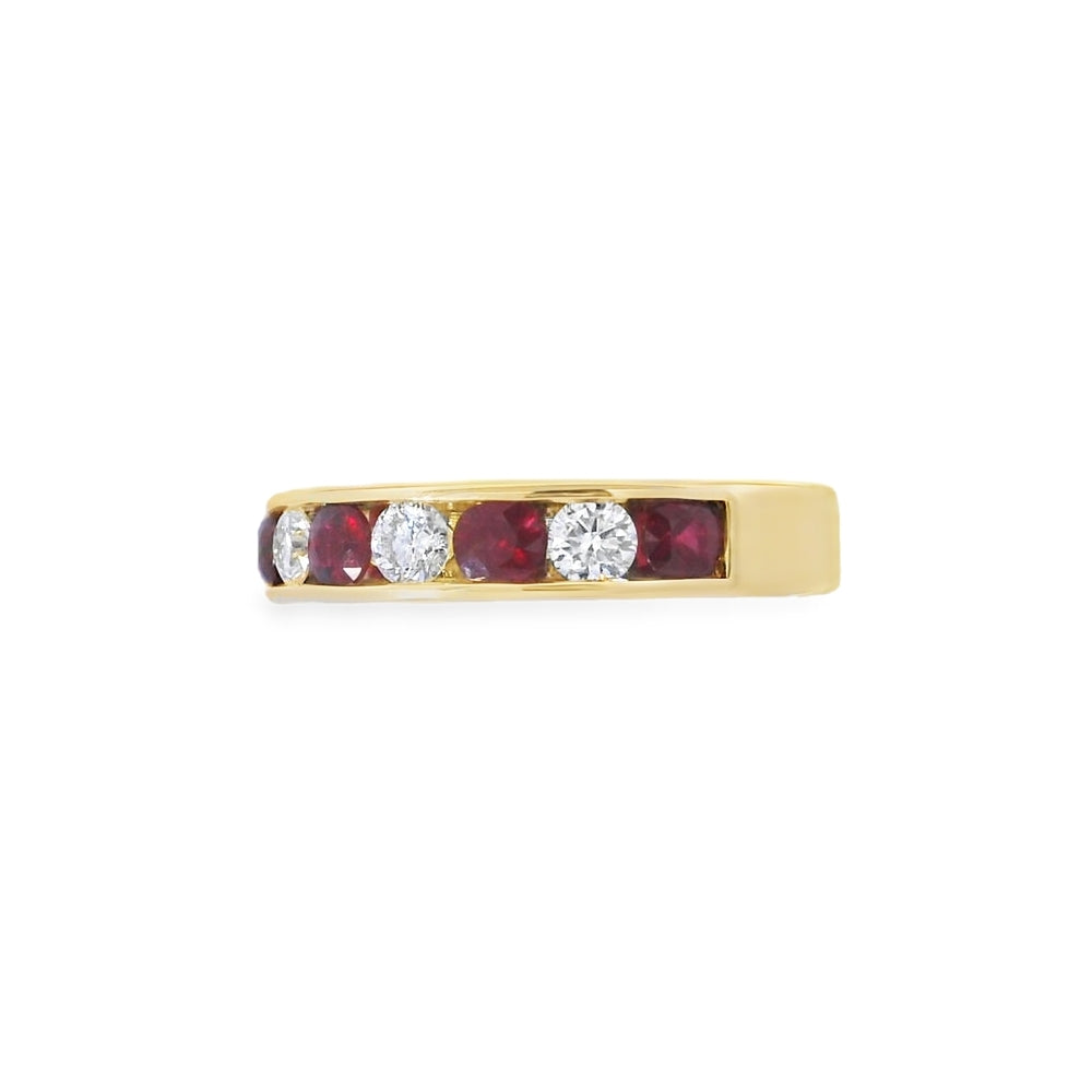 Ruby & Diamond 18ct Yellow Gold Eternity Ring