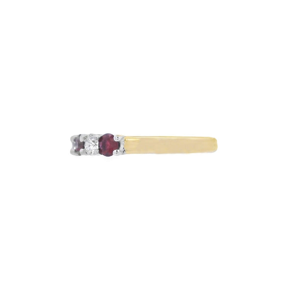 Ruby and Diamond 7 Stone 18ct Yellow Gold Ring