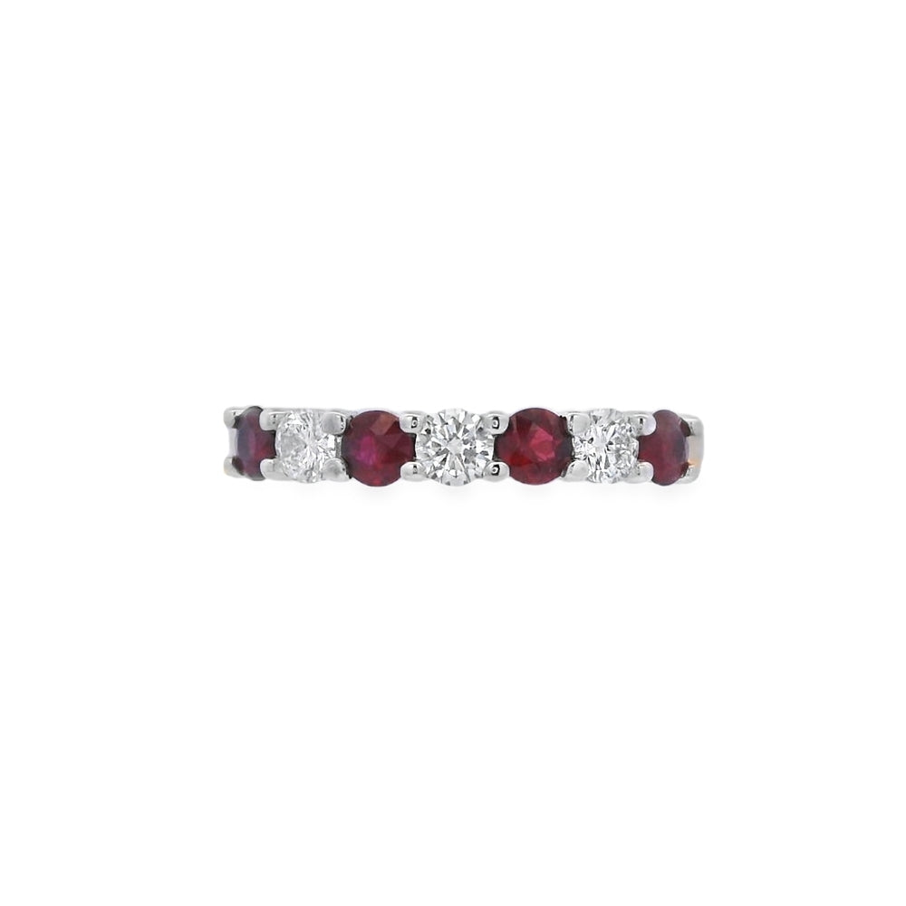 Ruby and Diamond 7 Stone 18ct Yellow Gold Ring