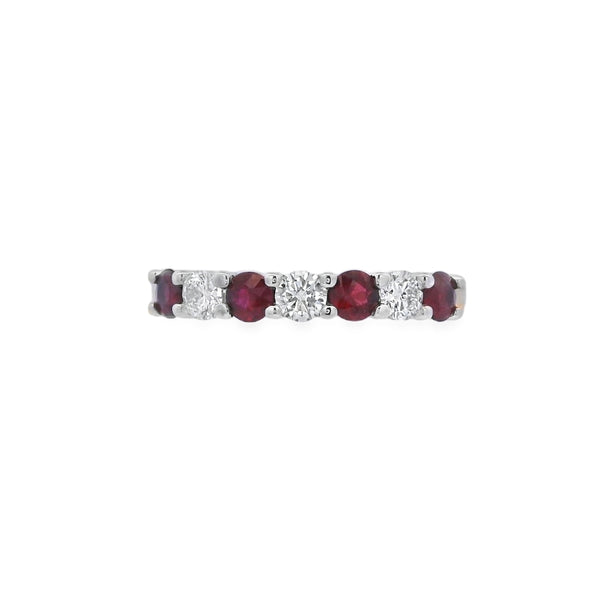 Ruby and Diamond 7 Stone 18ct Yellow Gold Ring