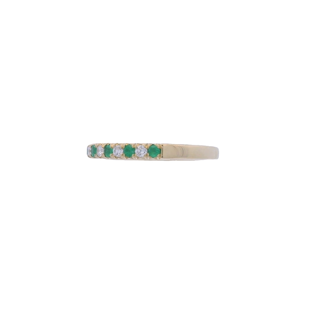 Emerald & Diamond 18ct Yellow Gold Eternity Ring