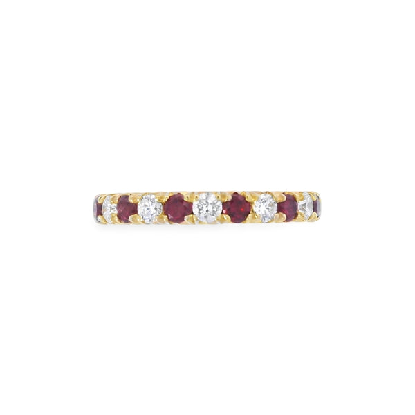 Ruby & Diamond 18ct Yellow Gold Eternity Ring