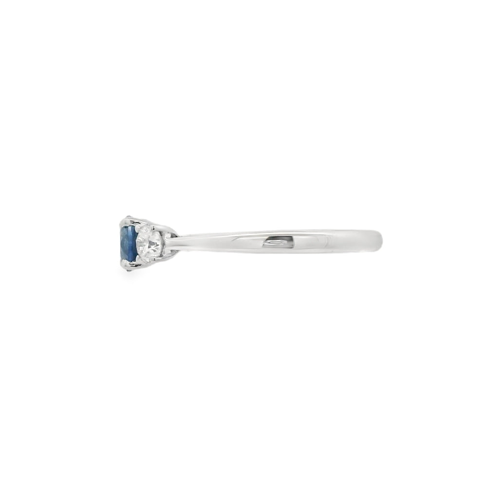 Sapphire and Diamond 3 Stone, Platinum Ring