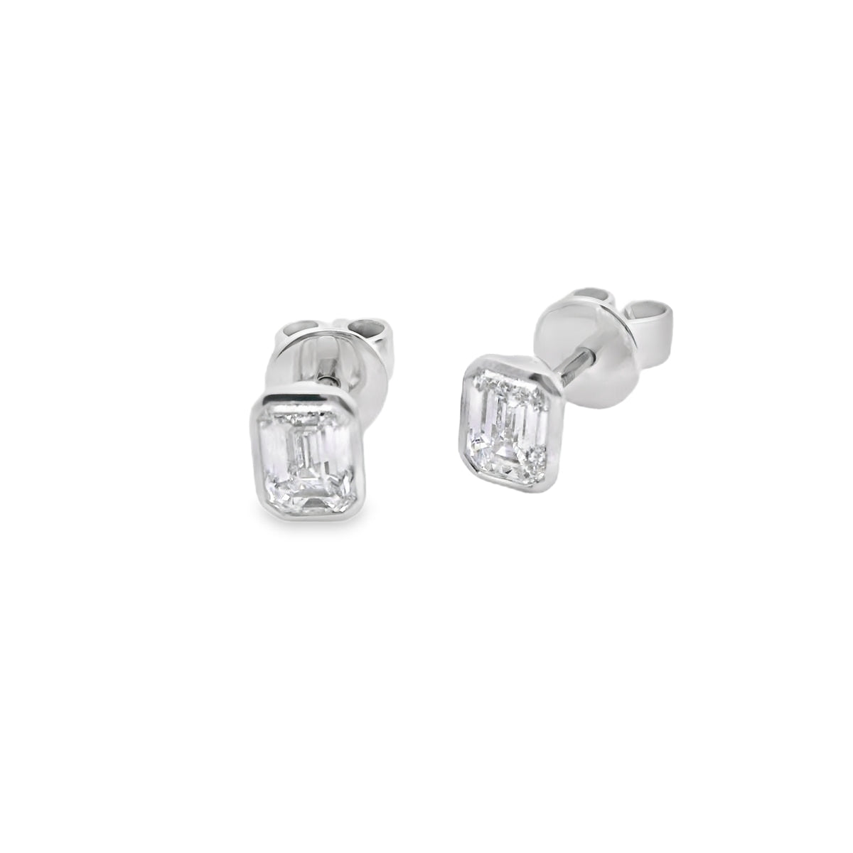 Diamond Emerald Cut 1.00ct Platinum Earrings