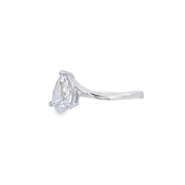 Pear Cut 18ct White Gold Twist 1.06ct Lab Grown Diamond Ring