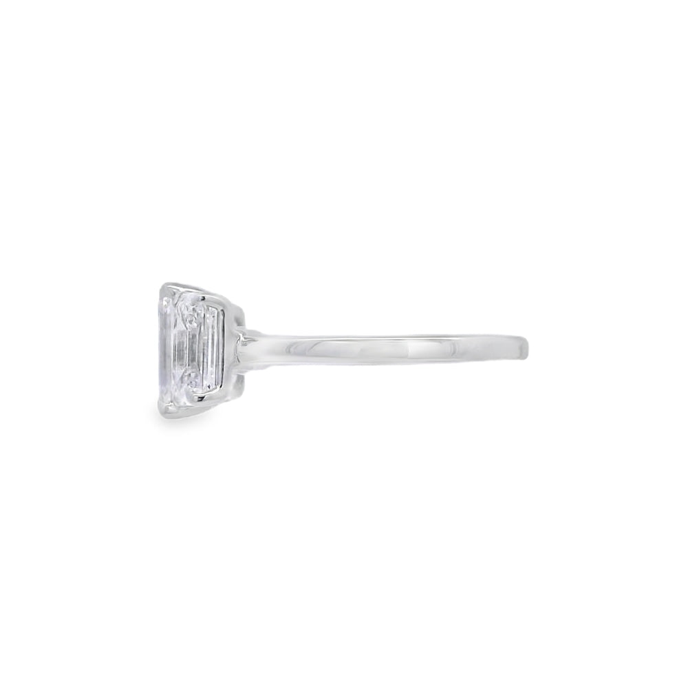 3 Stone Emerald Lab Grown 4.00ct Diamond Ring