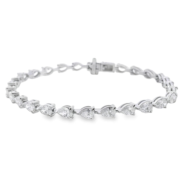 Pear Cut 7.00ct Lab Grown Diamond Bracelet