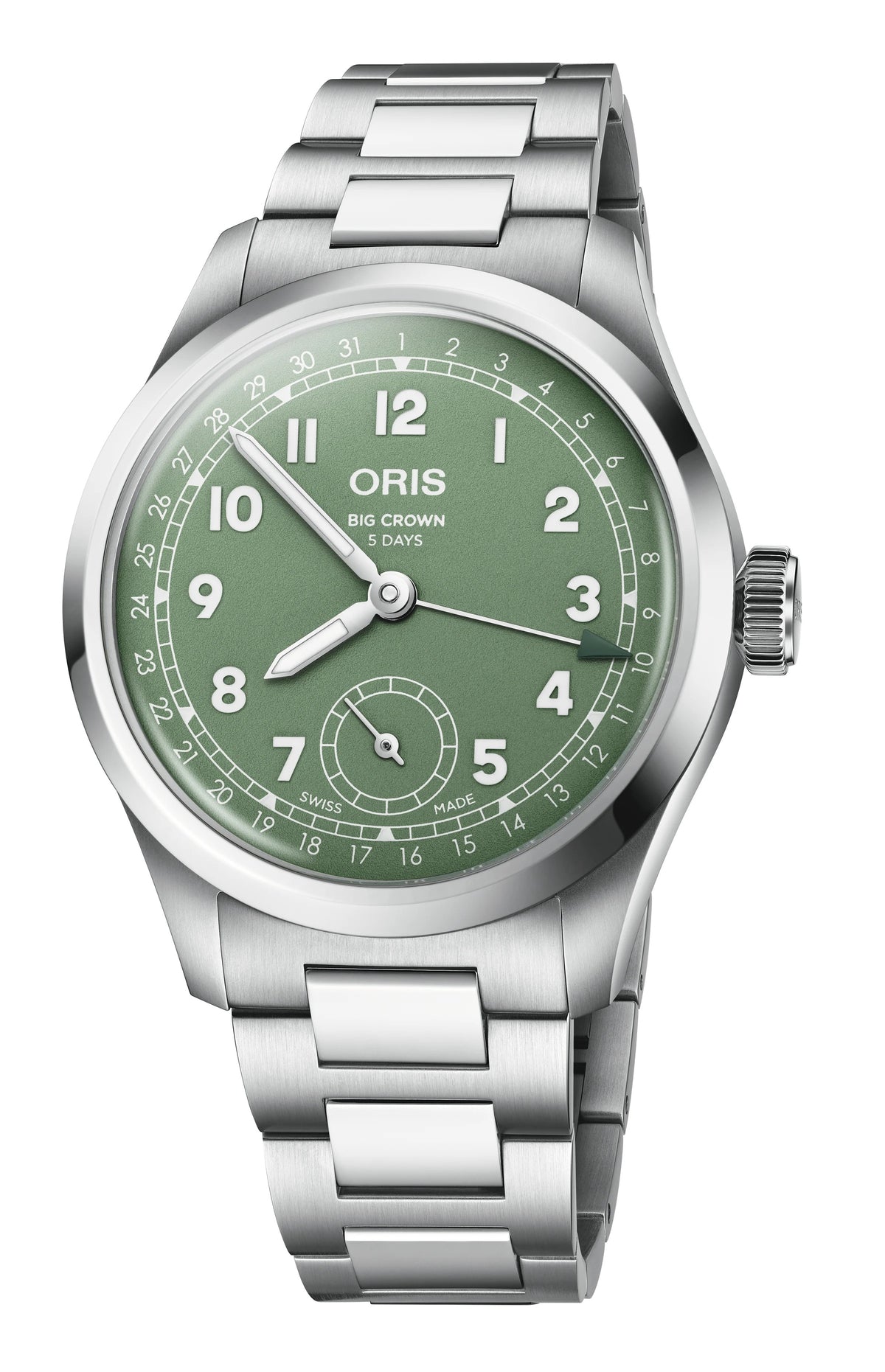 Oris Big Crown Pointer Date Calibre 403 Green, Stainless Steel Watch 38mm