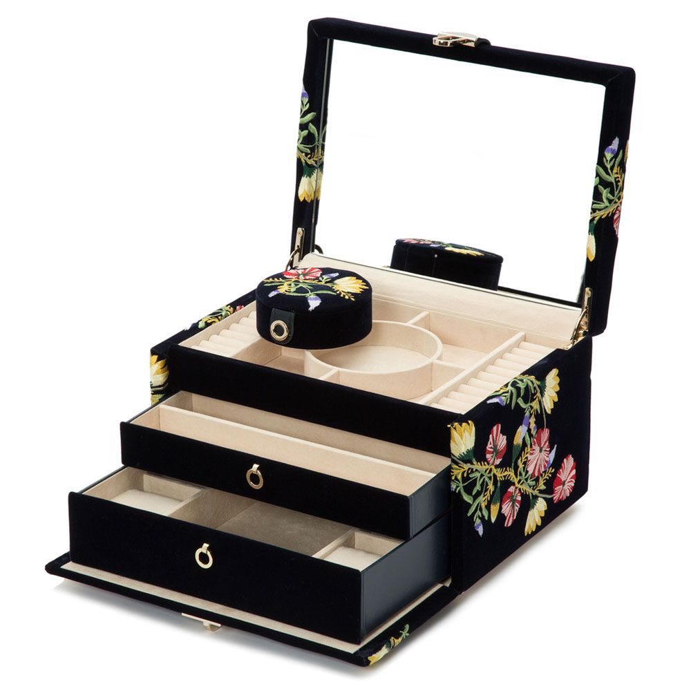 Wolf Zoe Medium Jewellery Box - Indigo
