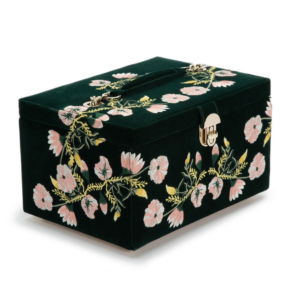 Wolf Zoe Medium Jewellery Box - Forest Green