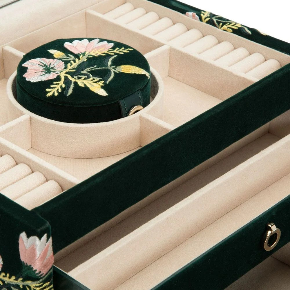 Wolf Zoe Medium Jewellery Box - Forest Green