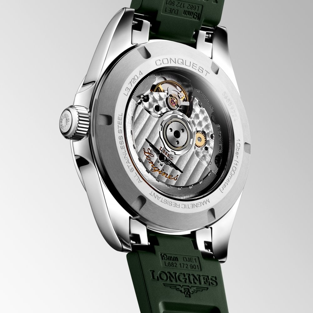 Longines Conquest Automatic Green Rubber Strap 38mm Watch L37204029