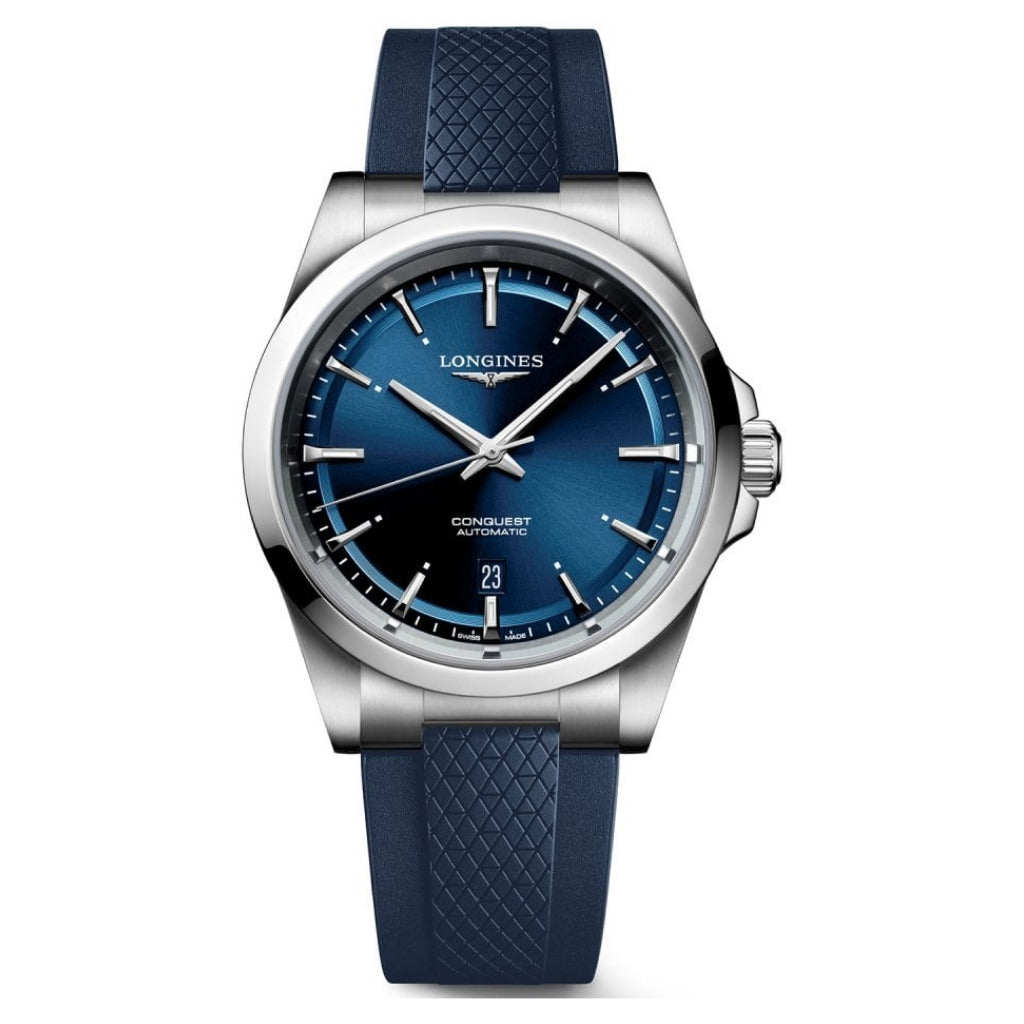 Longines Conquest Automatic Blue Rubber Strap 41mm Watch L38304929