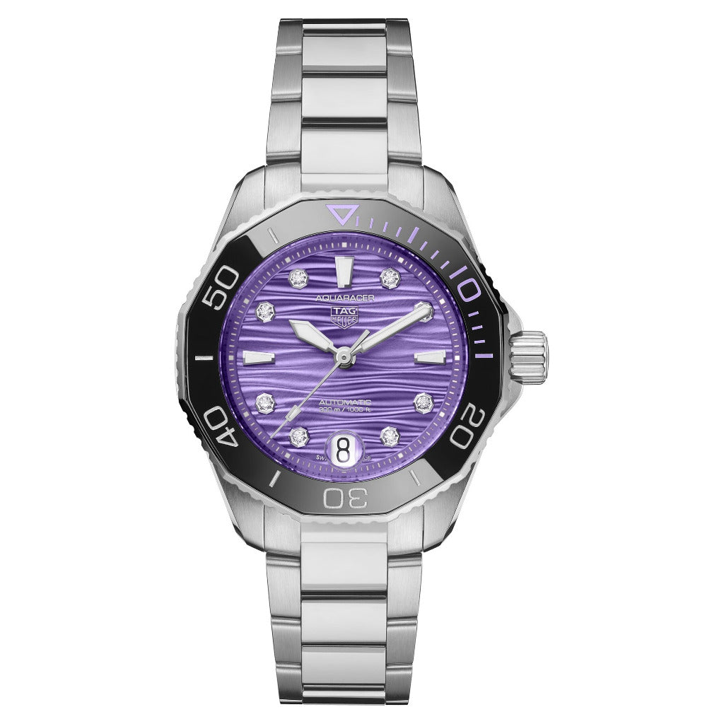 Tag Heuer Aquaracer Professional 300 Purple Diamond Dial 36mm WBP231M.BA0618