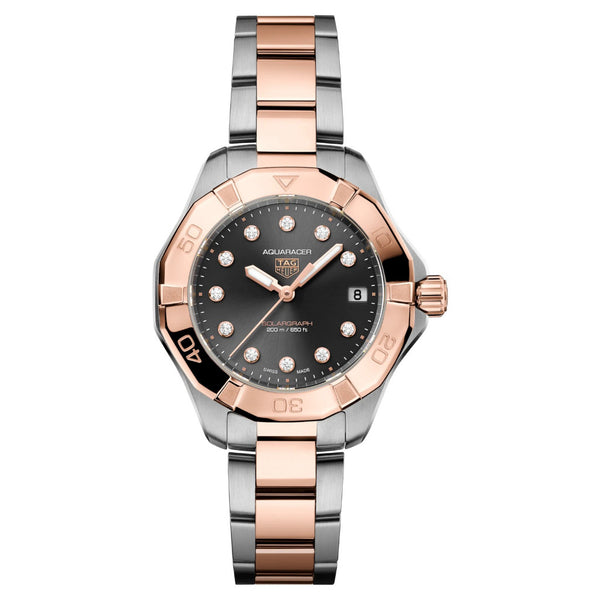 Tag Heuer Aquaracer Professional 200 Solargraph Black Two Tone Diamond Dial 34mm WBP1324.BB0005