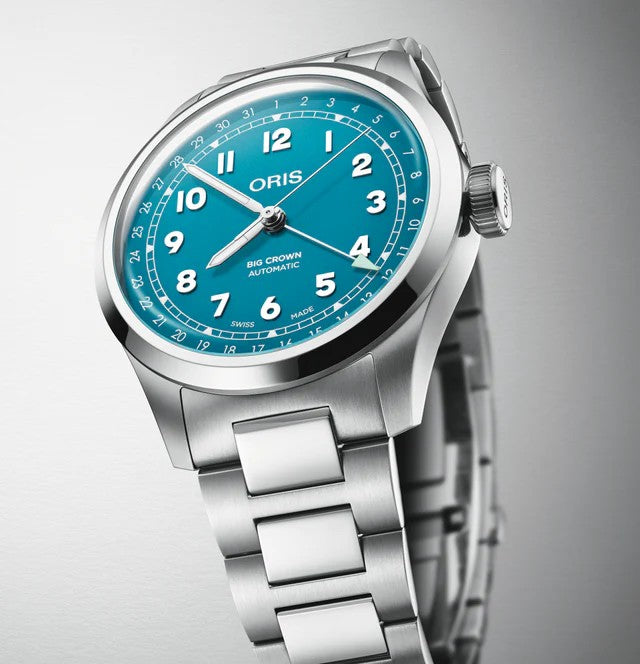 Oris Big Crown Pointer Date Turquoise Stainless Steel 40mm Watch