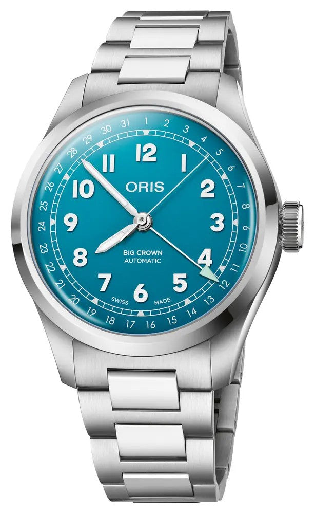 Oris Big Crown Pointer Date Turquoise Stainless Steel 40mm Watch