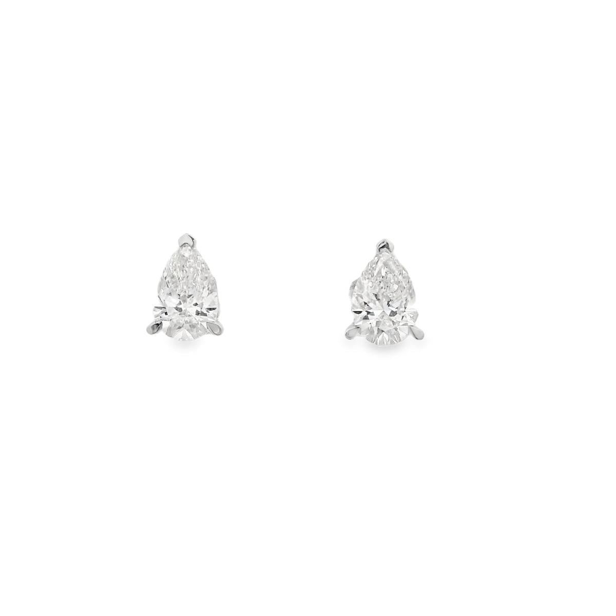Lab Grown 2.06ct Diamond Single Stone Pear 18ct White Gold Earrings