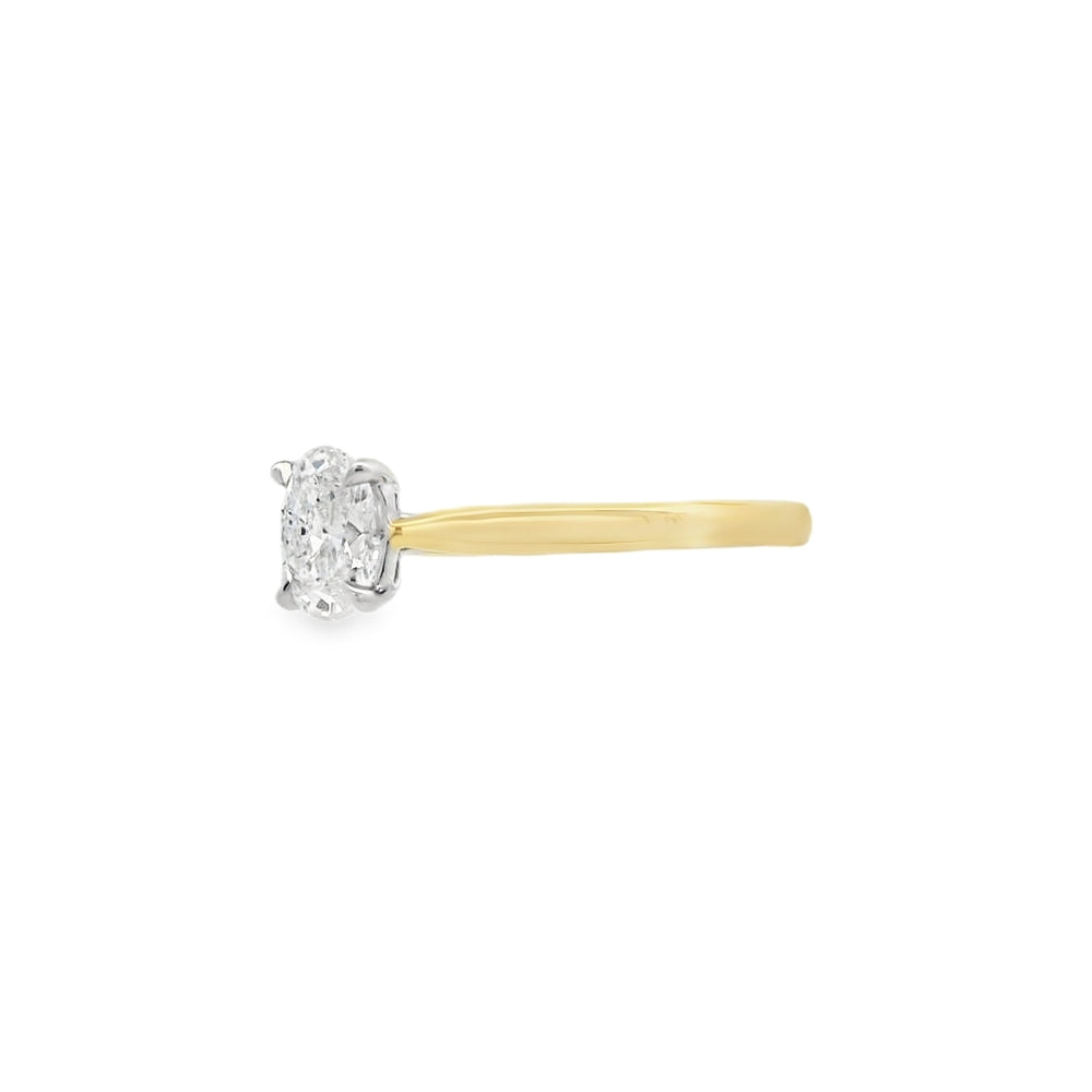 Yellow Gold Oval Cut 0.50ct Diamond Ring