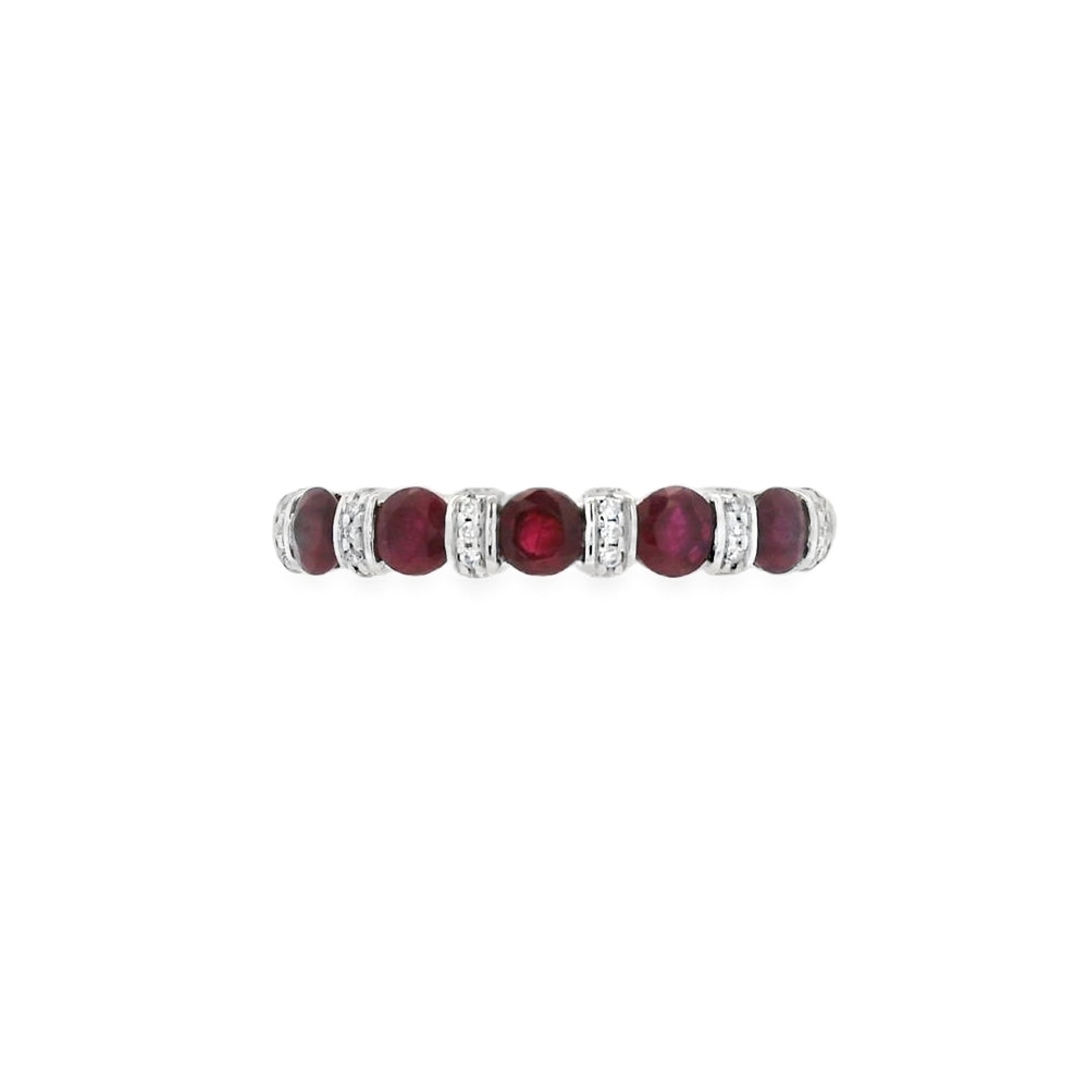 Ruby & Diamond 18ct Yellow Gold Eternity Ring