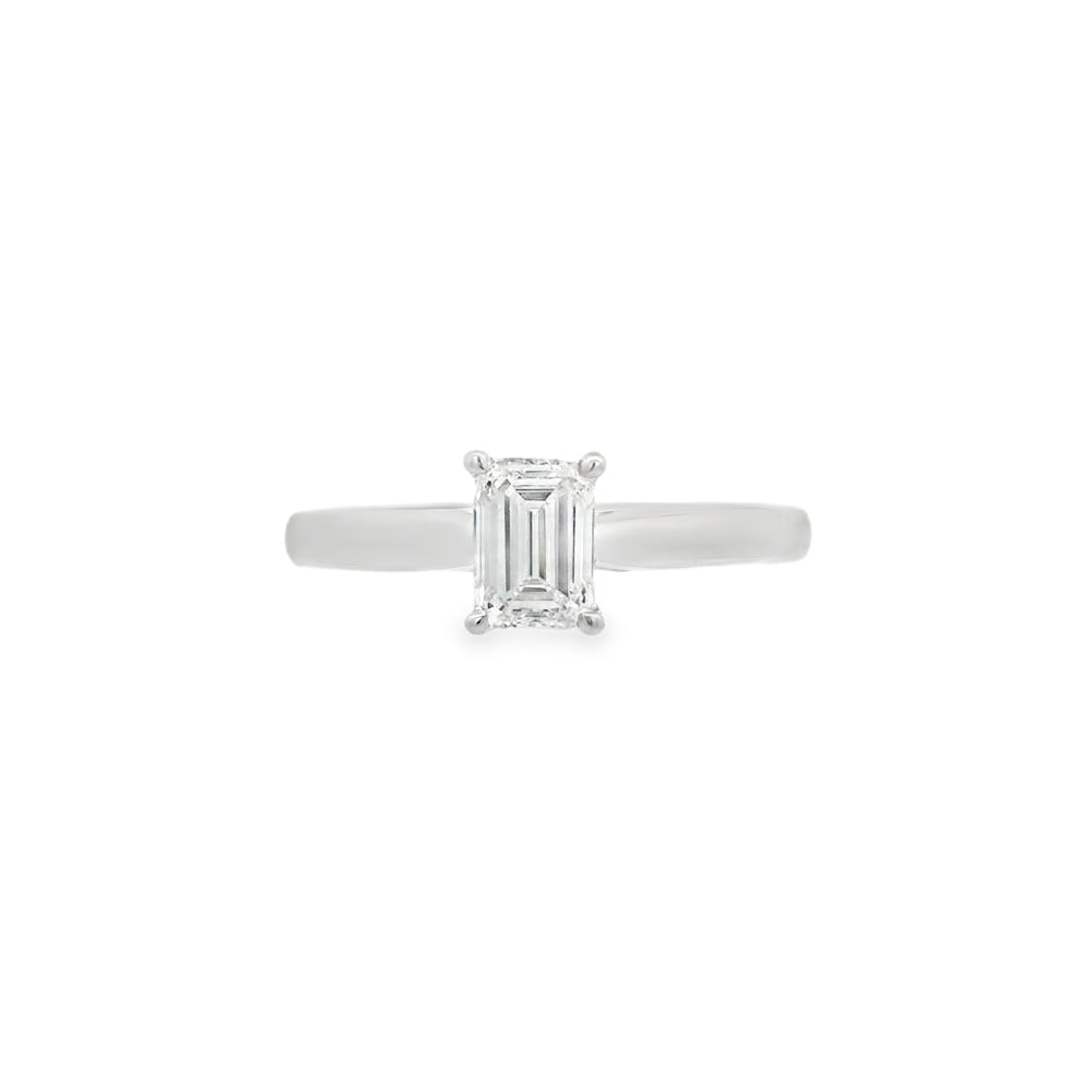 Platinum Emerald Cut 0.70ct Diamond Ring