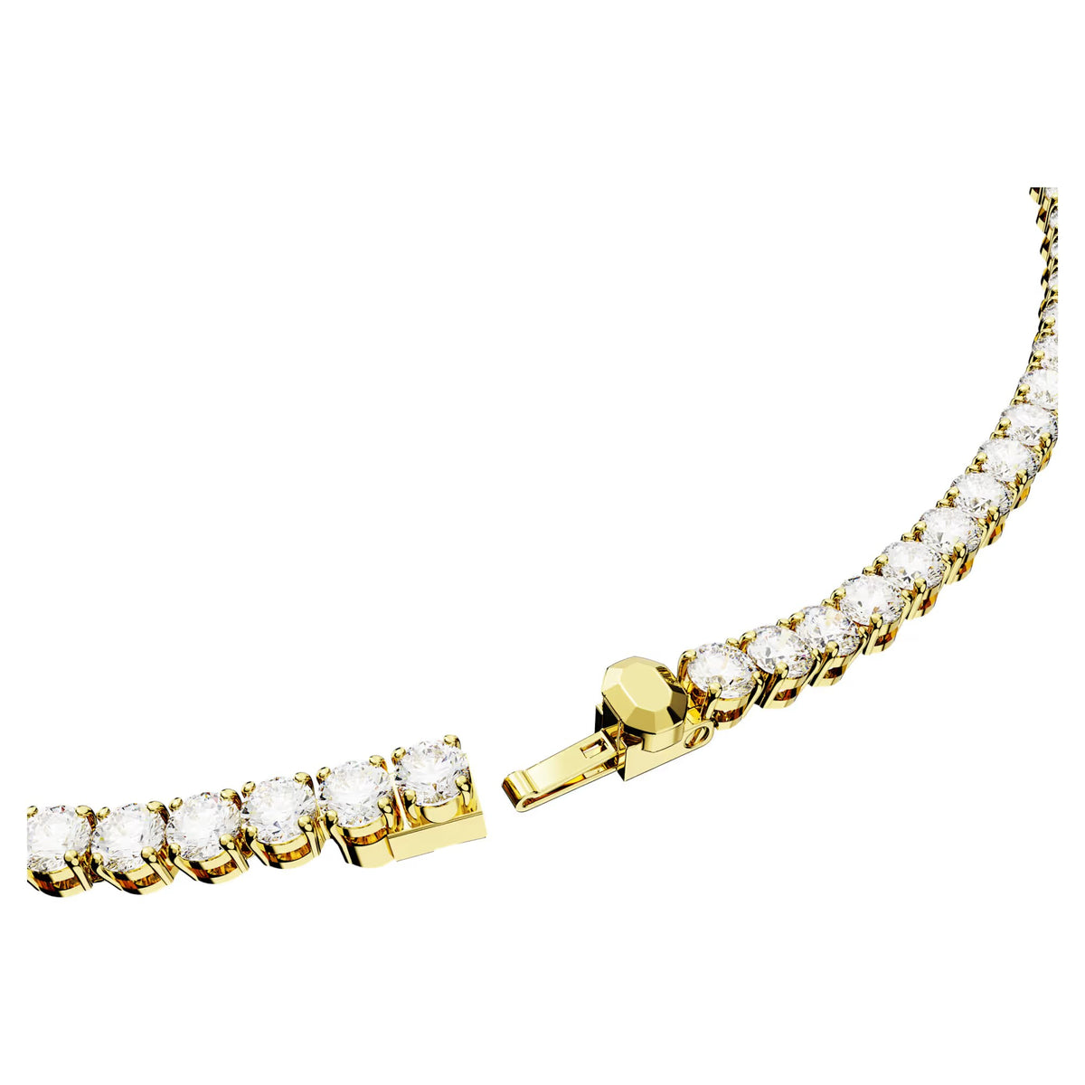 Swarovski Matrix Tennis Necklace, Round Cut, White, 18k gold plated