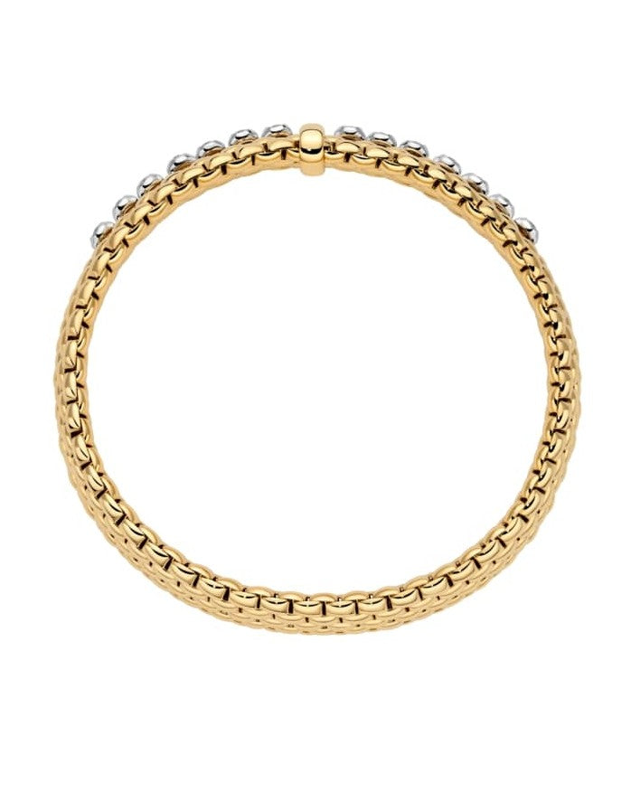 Fope Flex'It 18ct Yellow Gold Bracelet with Diamond Set