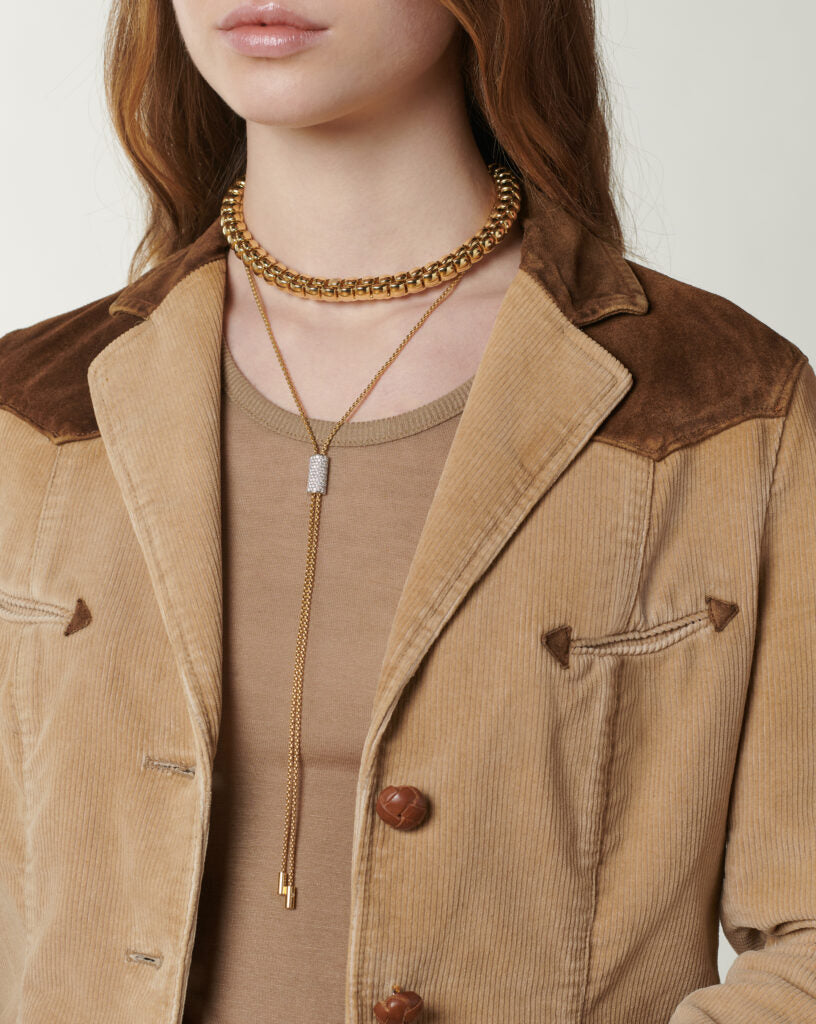 Fope Aria Slider Necklace with Diamond Pavé