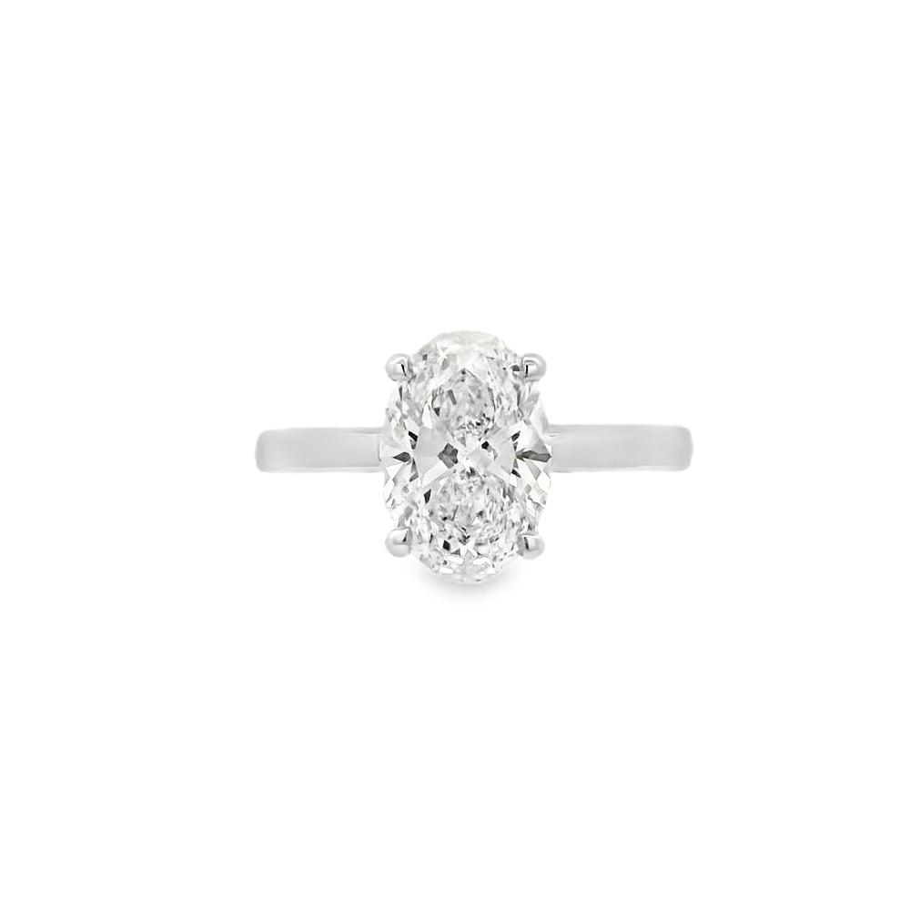 Oval Cut Single Stone 2.05ct Lab Grown Diamond, Platinum