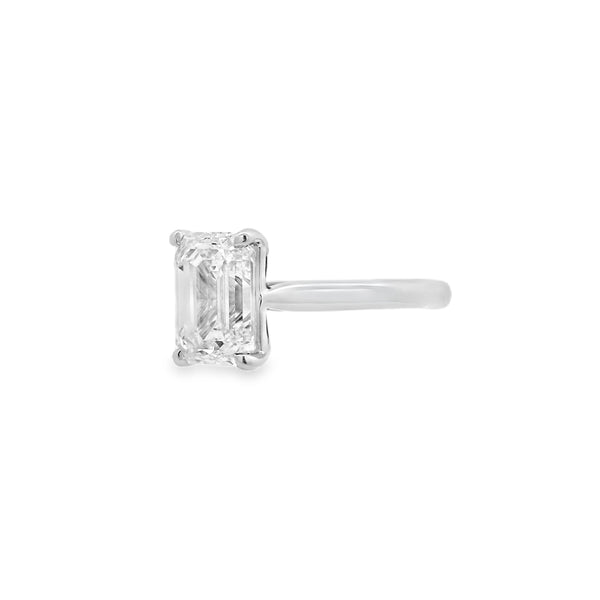 Emerald Cut Single Stone 3.02ct Lab Grown Diamond, Platinum