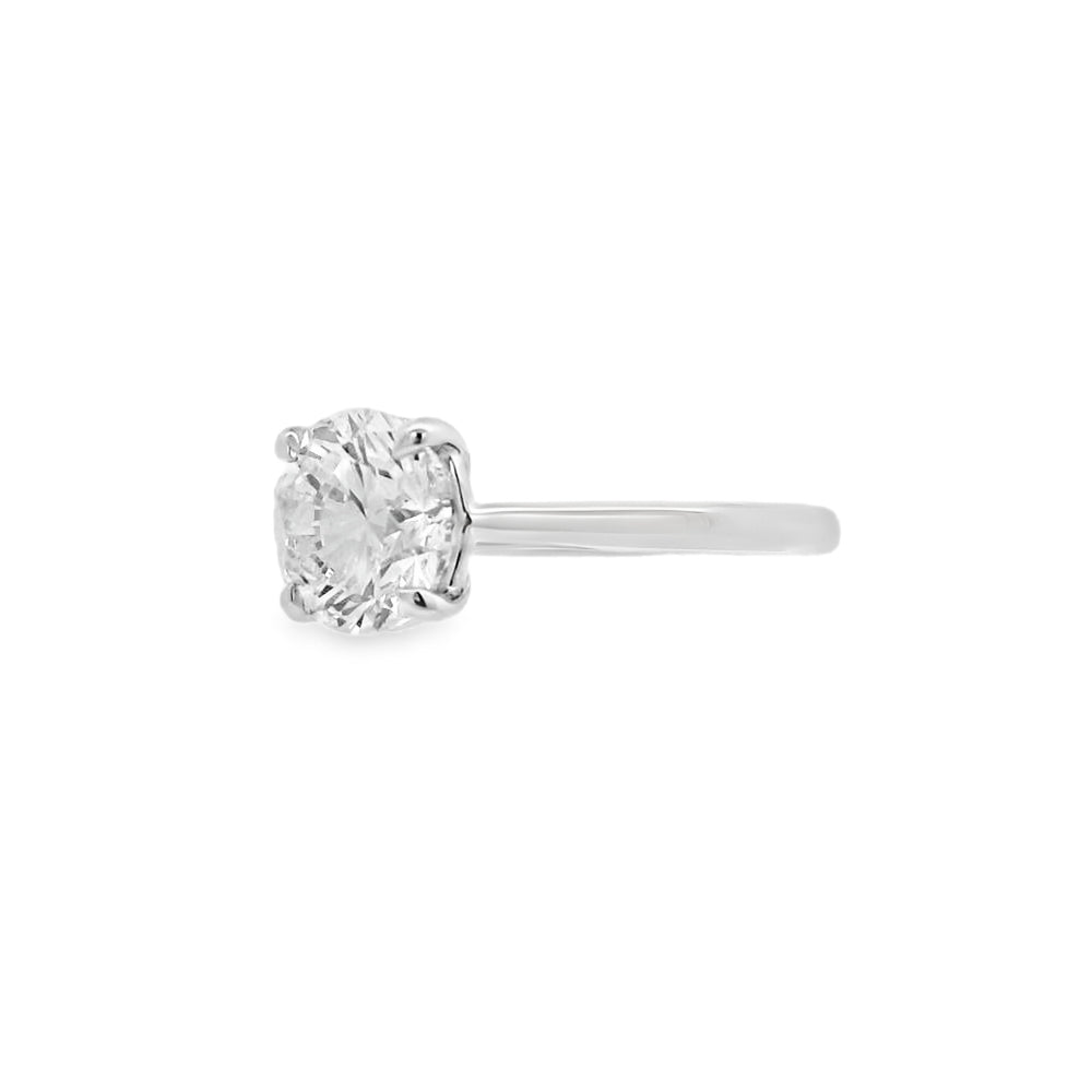 Round Brilliant Cut Single Stone 2.00ct Lab Grown Diamond, Platinum Ring