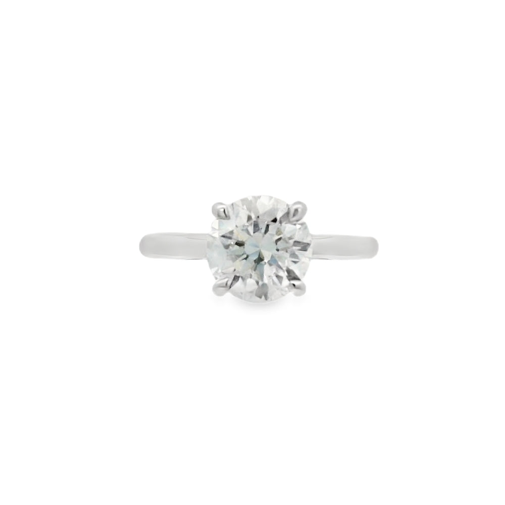 Round Brilliant Cut Single Stone 2.00ct Lab Grown Diamond, Platinum Ring