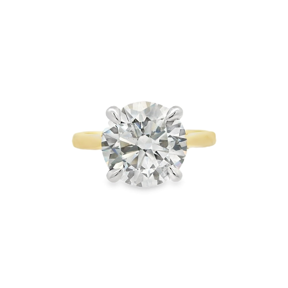 Round Brilliant Cut Single Stone 4.01ct Lab Grown Diamond, 18ct Yellow Gold