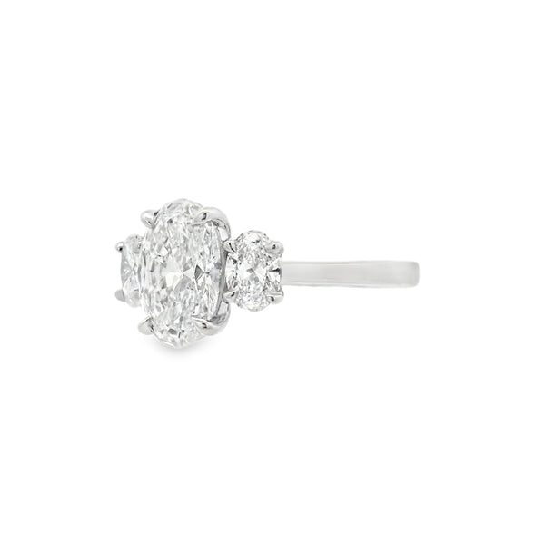 3 Stone Oval Cut Lab Grown 2.68ct Diamond Ring