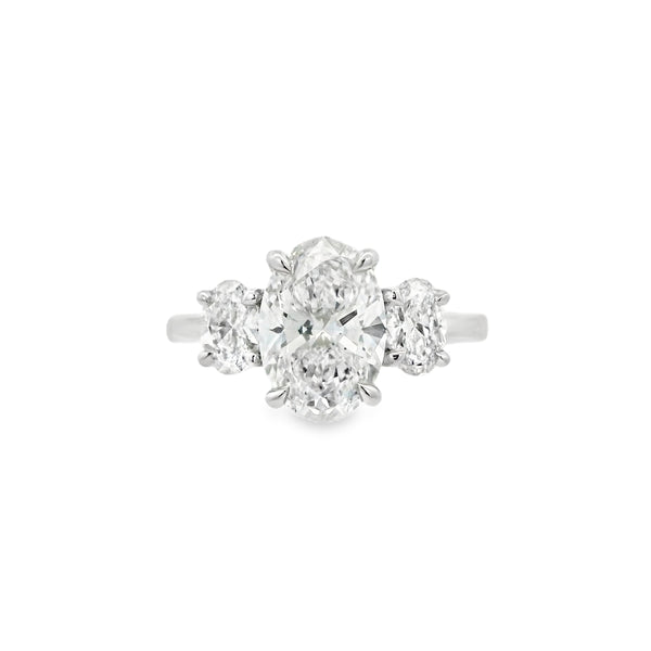 3 Stone Oval Cut Lab Grown 2.68ct Diamond Ring