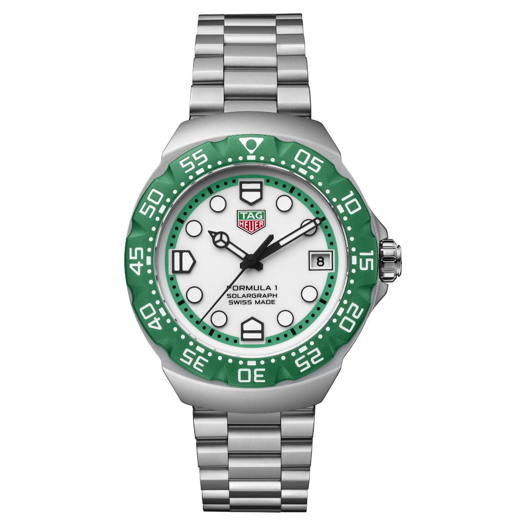 Tag Heuer Formula 1 Solargraph, Green Bezel Limited Edition 38mm Watch WBY1113.BA0042